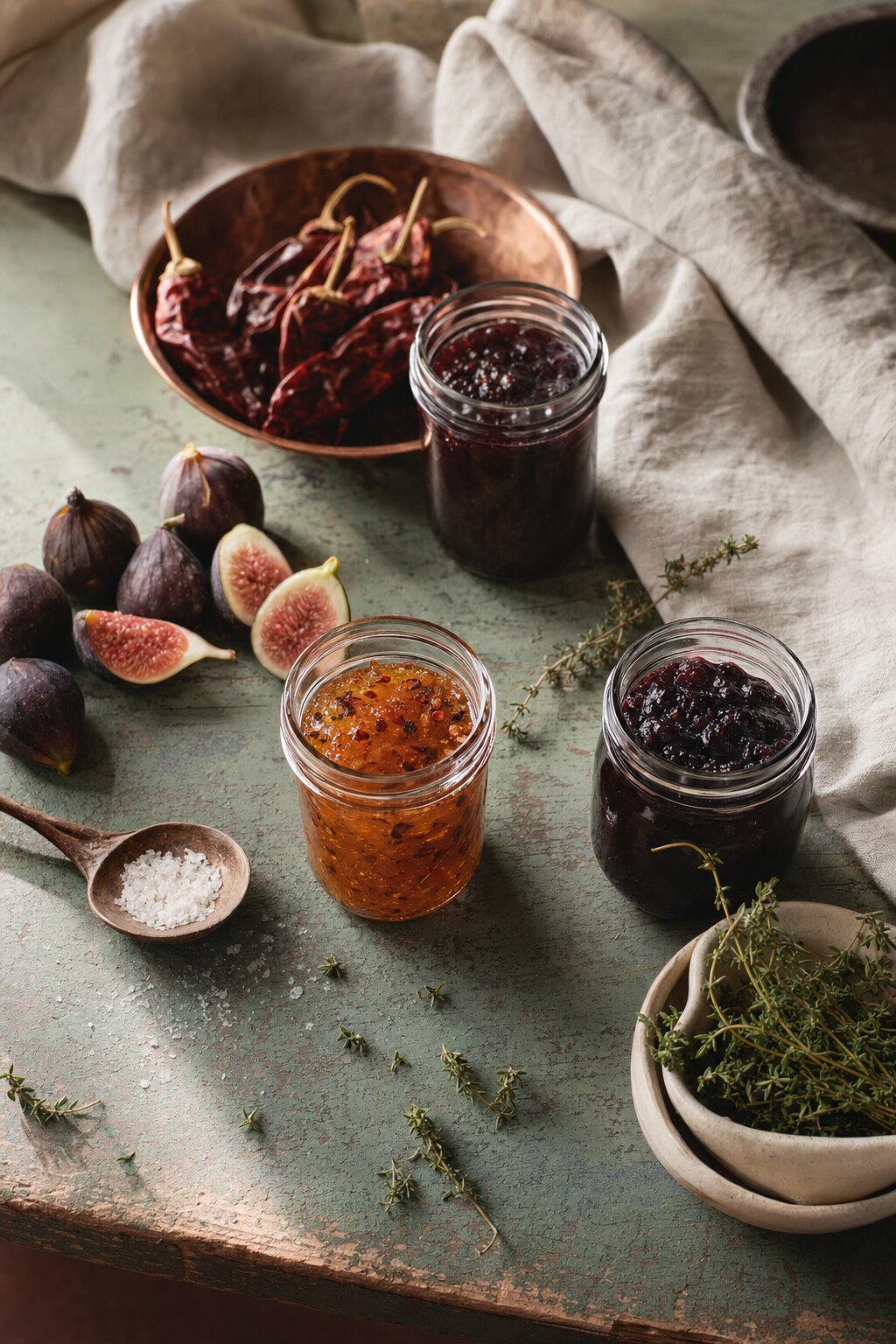 A jar of Arkansas Provisions set on a rustic table